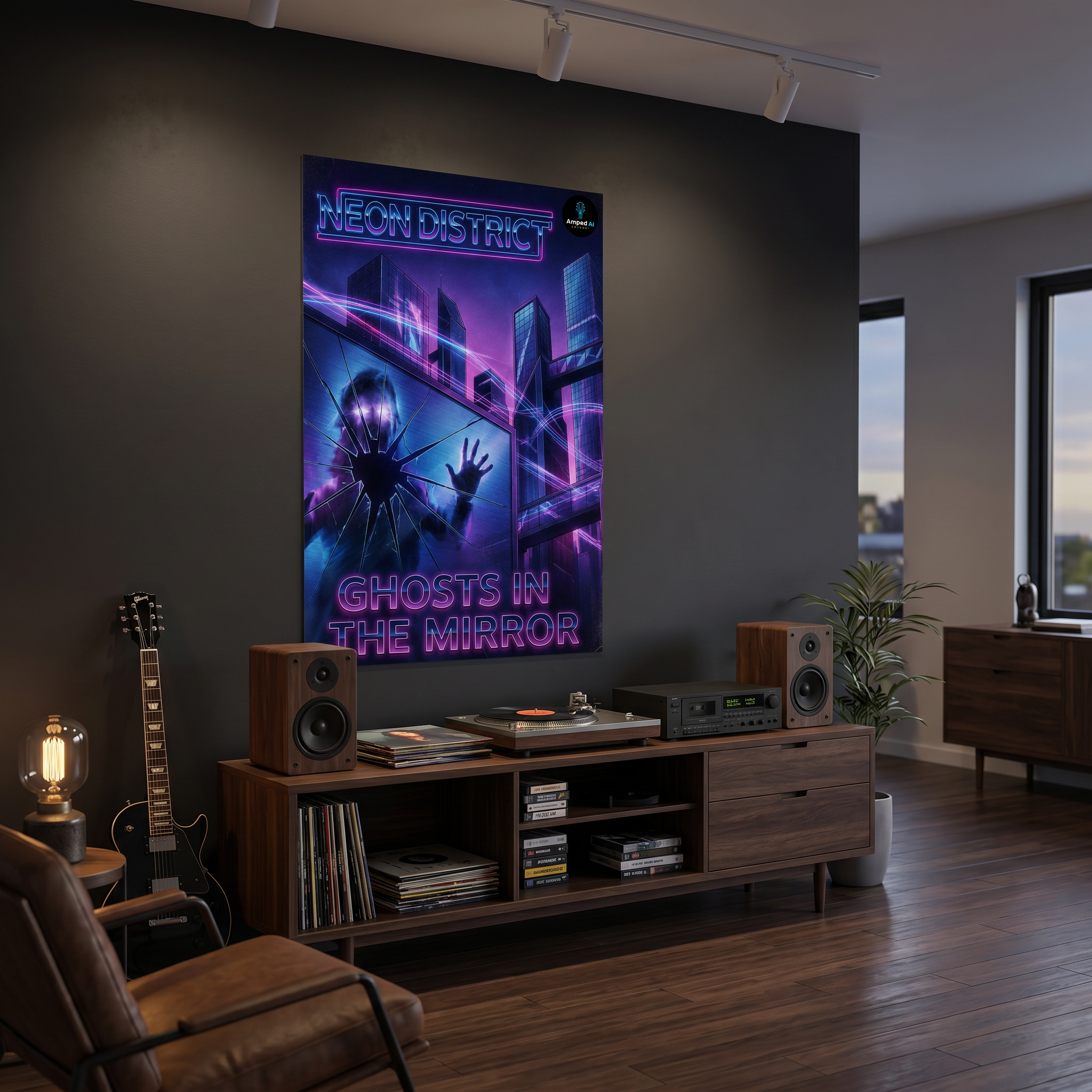 NEON DISTRICT – Ghosts in the Mirror (24×36 Collector Print)